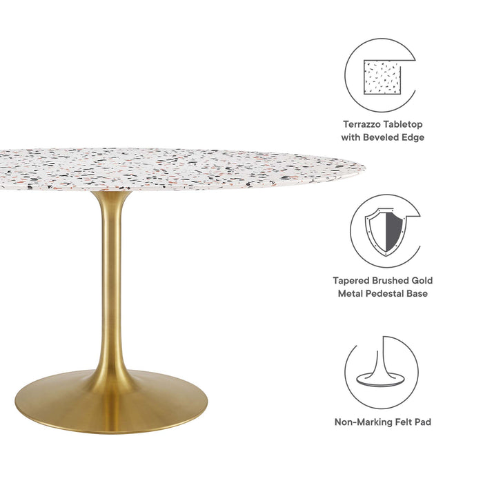 Lippa 60" Oval Terrazzo Dining Table by Modway