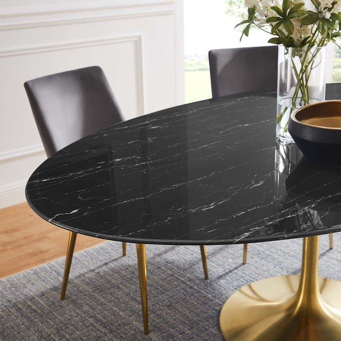 Lippa 78" Oval Artificial Marble Dining Table by Modway