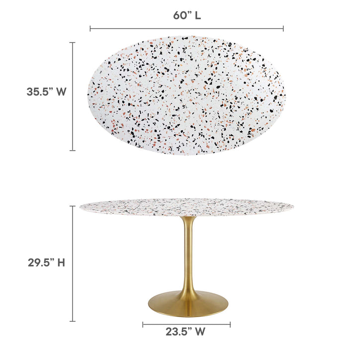 Lippa 60" Oval Terrazzo Dining Table by Modway