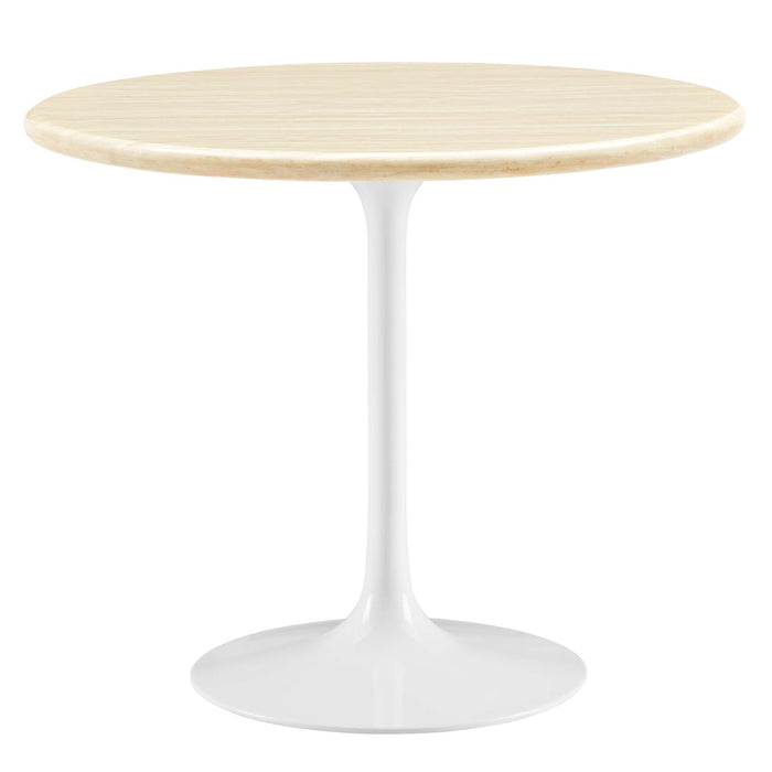 Lippa 36" Round Artificial Travertine Dining Table by Modway