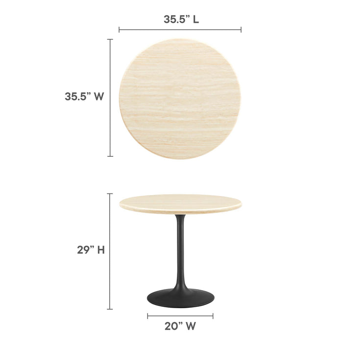 Lippa 36� Round Artificial Travertine Dining Table by Modway