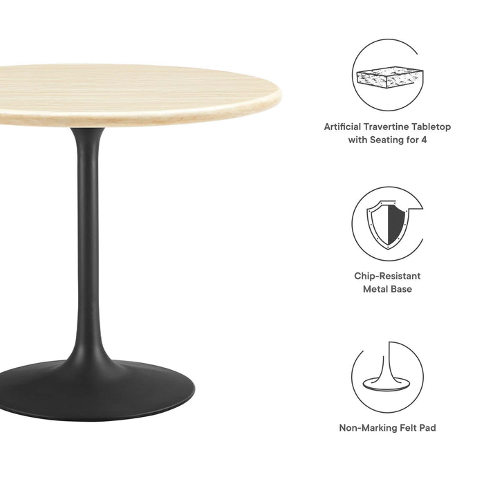 Lippa 36� Round Artificial Travertine Dining Table by Modway