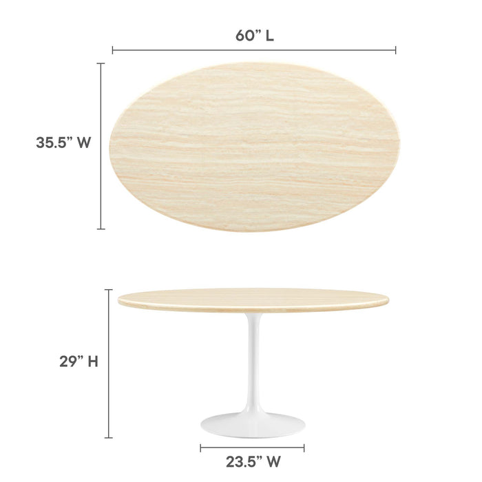 Lippa 60� Oval Artificial Travertine Dining Table by Modway