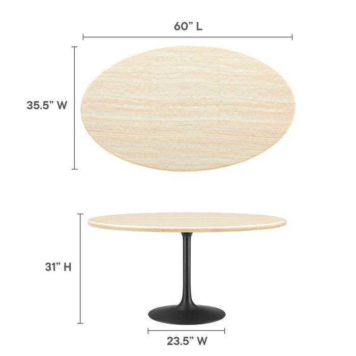 Lippa 60� Oval Artificial Travertine Dining Table by Modway