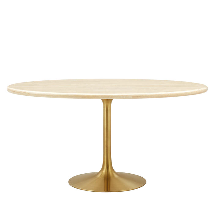 Lippa 60� Oval Artificial Travertine Dining Table by Modway