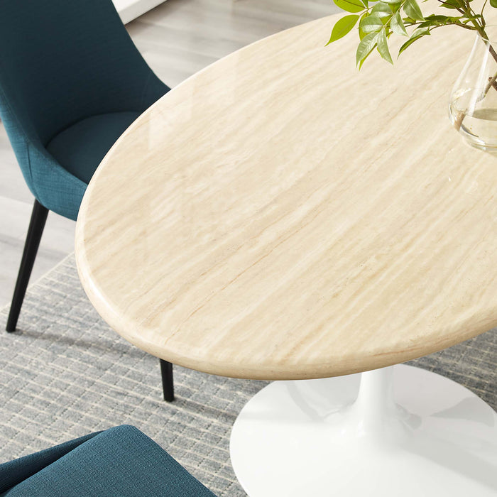 Lippa 60� Oval Artificial Travertine Dining Table by Modway