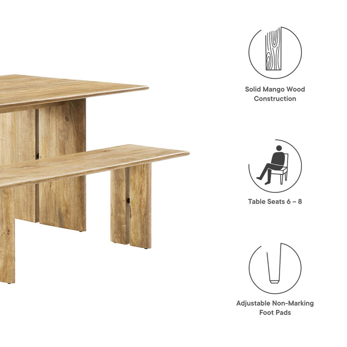 Amistad 72" Wood Dining Table and Bench Set by Modway