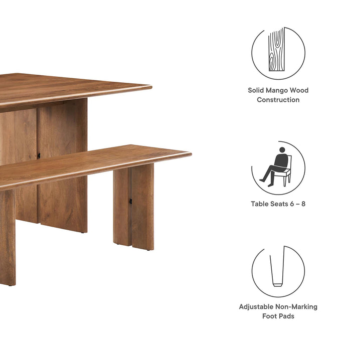 Amistad 72" Wood Dining Table and Bench Set by Modway