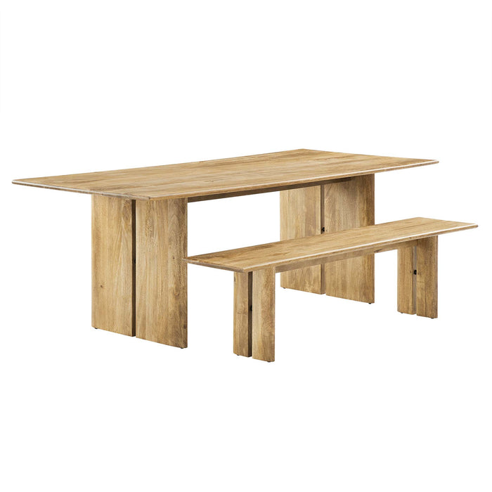 Amistad 86" Wood Dining Table and Bench Set by Modway