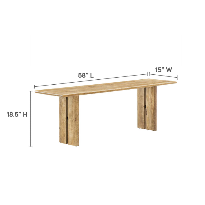 Amistad 72" Wood Dining Table and Bench Set by Modway