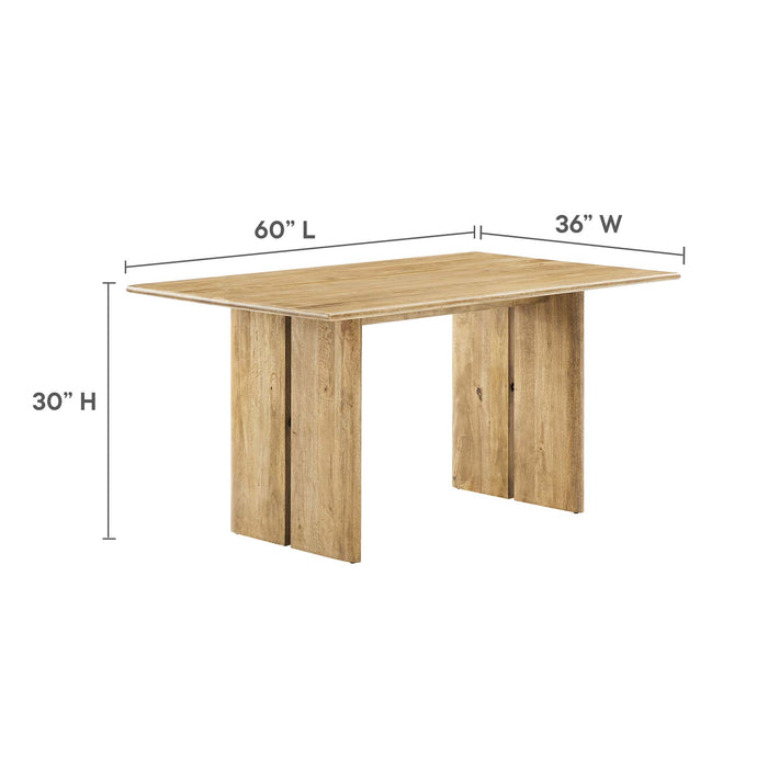 Amistad 60" Wood Dining Table and Bench Set by Modway