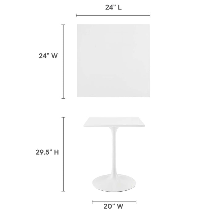 Lippa 24" Square Wood Top Dining Table by Modway