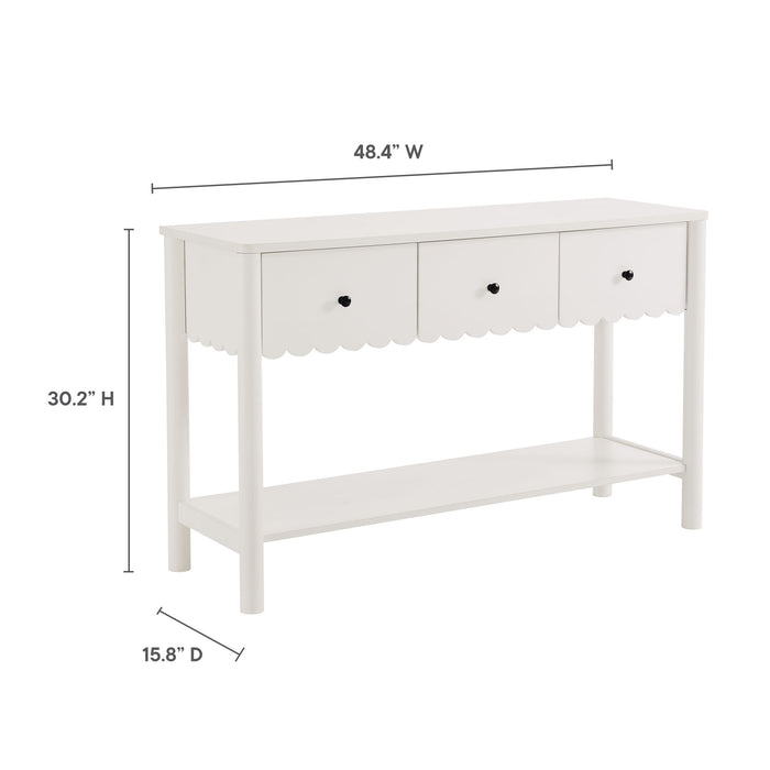 Emmeline 3-Drawer Scalloped Console Table by Modway