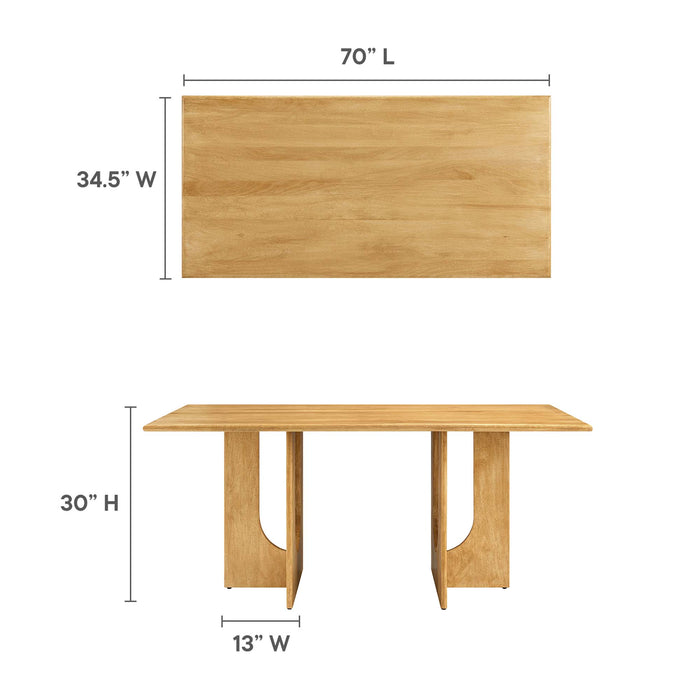 Rivian Rectangular 70" Wood Dining Table by Modway