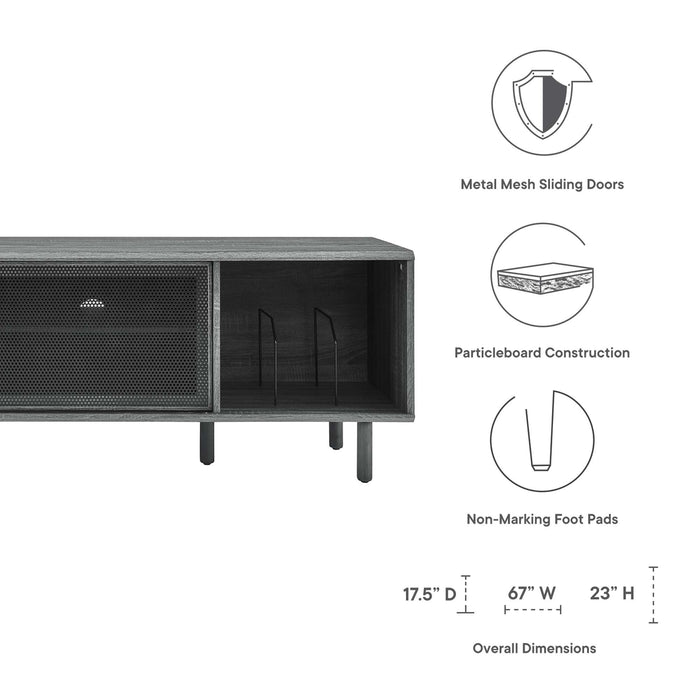 Kurtis 67" TV and Vinyl Record Stand by Modway