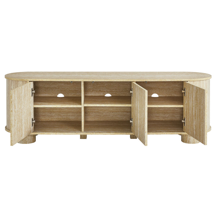 Overture 63� Oval Faux Travertine TV Stand by Modway