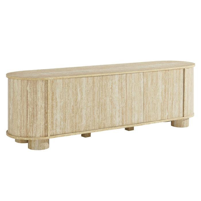 Overture 63� Oval Faux Travertine TV Stand by Modway