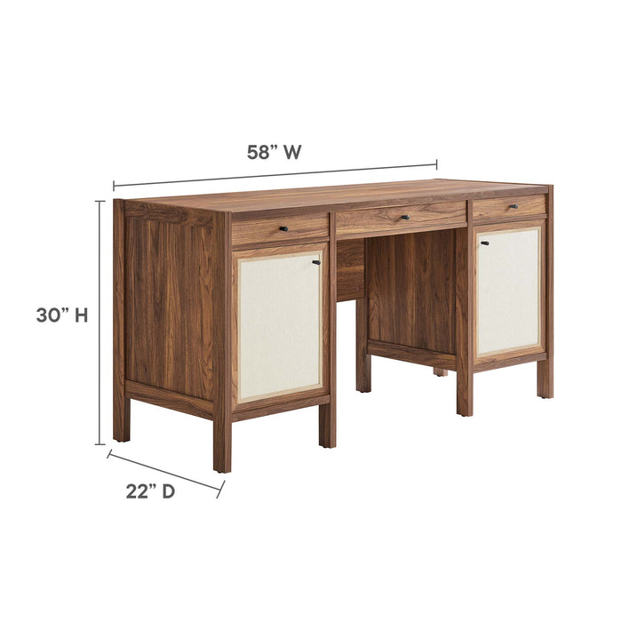 Capri 58" Wood Grain Office Desk by Modway