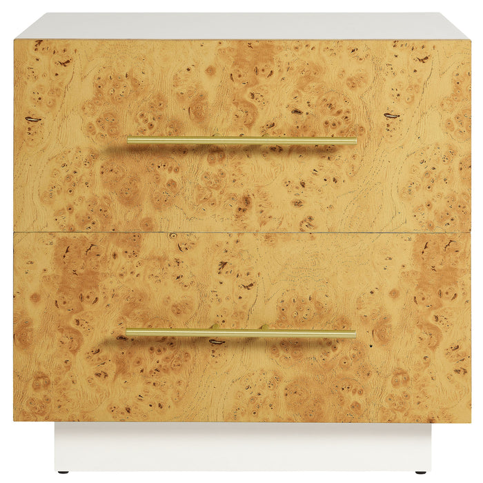 Abel 2-Drawer Burl Wood Nightstand by Modway