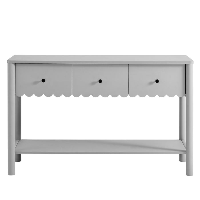 Emmeline 3-Drawer Scalloped Console Table by Modway