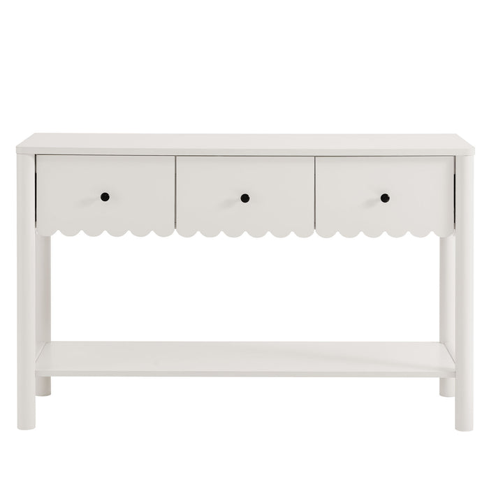 Emmeline 3-Drawer Scalloped Console Table by Modway