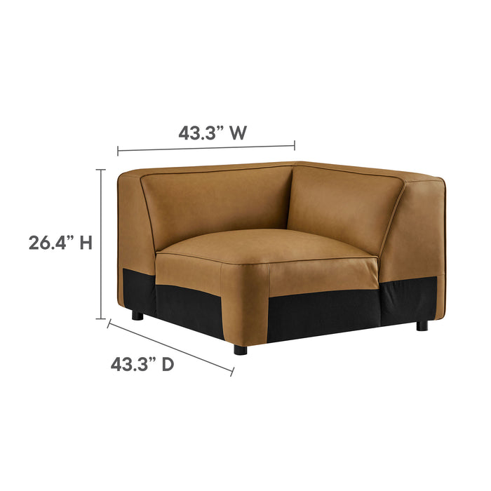 Auren 5-Piece Upholstered Vegan Leather Modular U-Shaped Sofa by Modway
