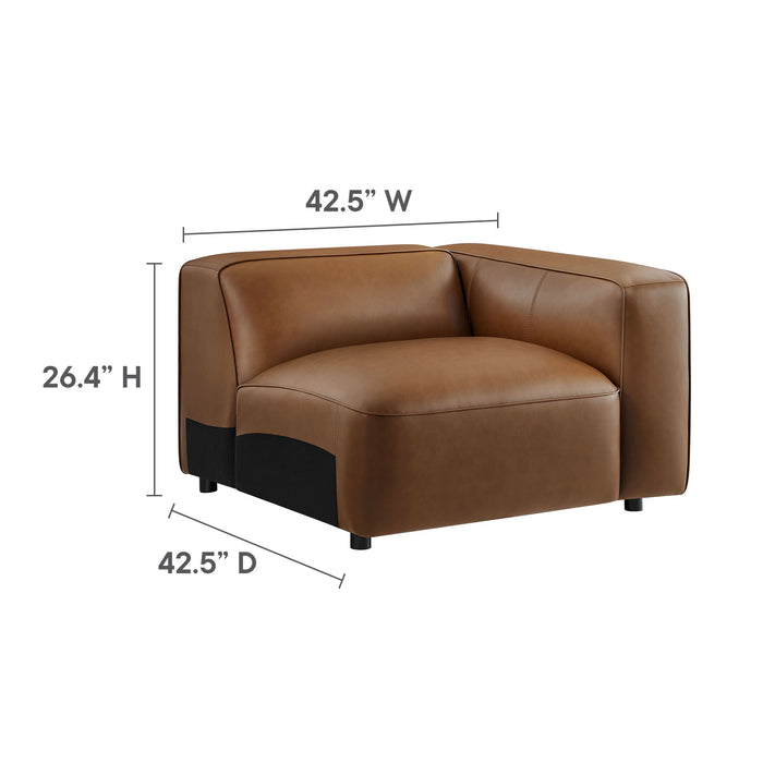 Auren 5-Piece Upholstered Vegan Leather Modular U-Shaped Sofa by Modway