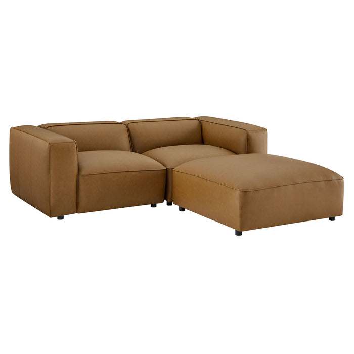 Auren 3-Piece Upholstered Vegan Leather Modular Sofa by Modway