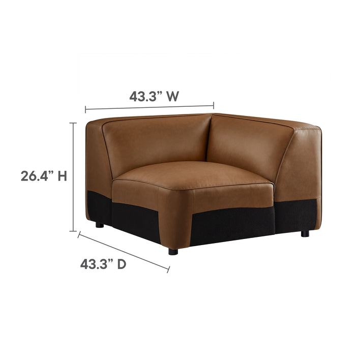 Auren 5-Piece Upholstered Vegan Leather Modular U-Shaped Sofa by Modway