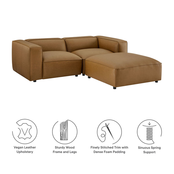 Auren 3-Piece Upholstered Vegan Leather Modular Sofa by Modway