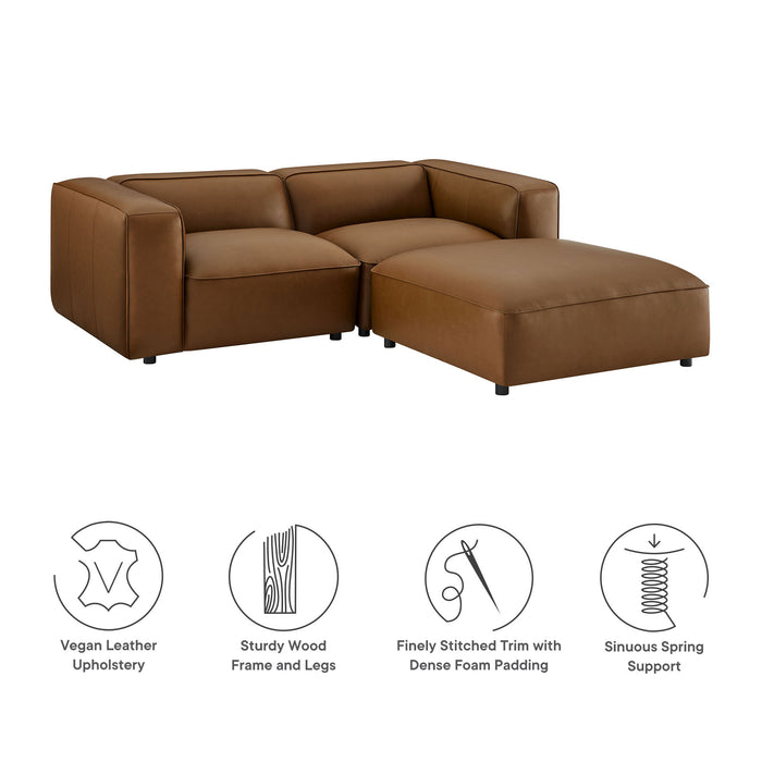 Auren 3-Piece Upholstered Vegan Leather Modular Sofa by Modway
