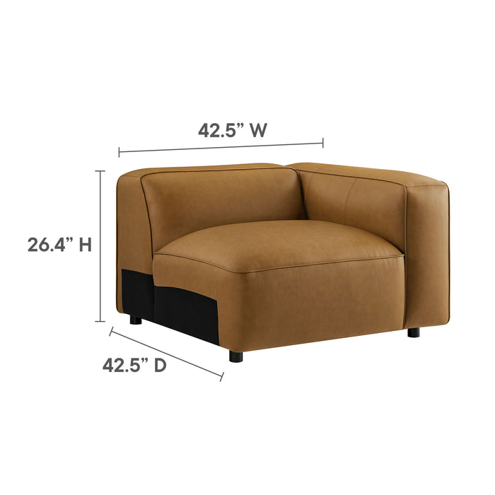 Auren 5-Piece Upholstered Armless L-Shaped Vegan Leather Modular Sofa by Modway