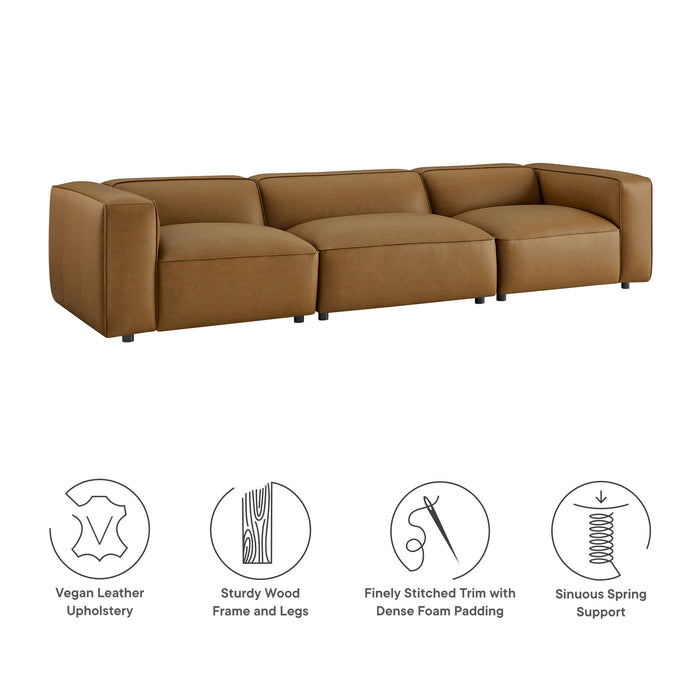Auren 6-Piece Upholstered Vegan Leather Modular Sofa by Modway