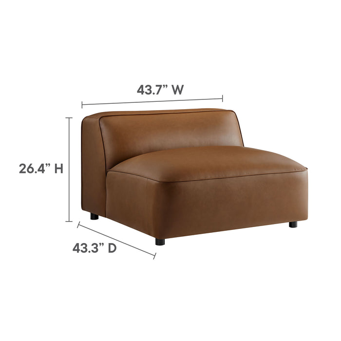 Auren 6-Piece Upholstered Vegan Leather Modular Sofa by Modway