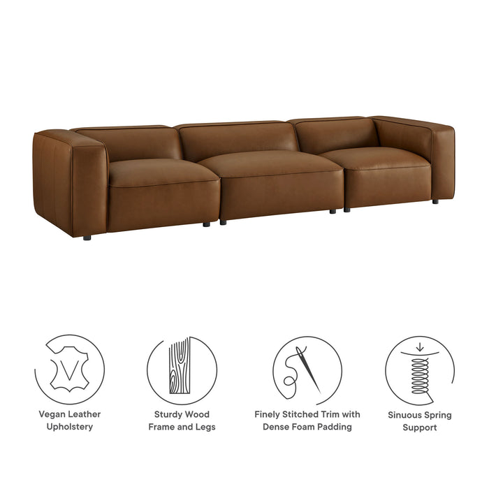 Auren 6-Piece Upholstered Vegan Leather Modular Sofa by Modway