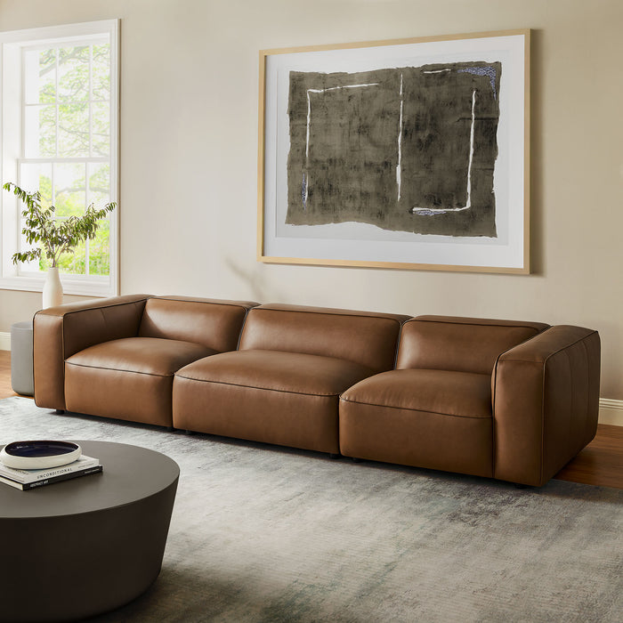 Auren 6-Piece Upholstered Vegan Leather Modular Sofa by Modway