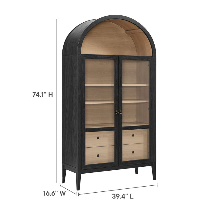 Nolan 74" Tall Wide Arched Storage Display Cabinet by Modway