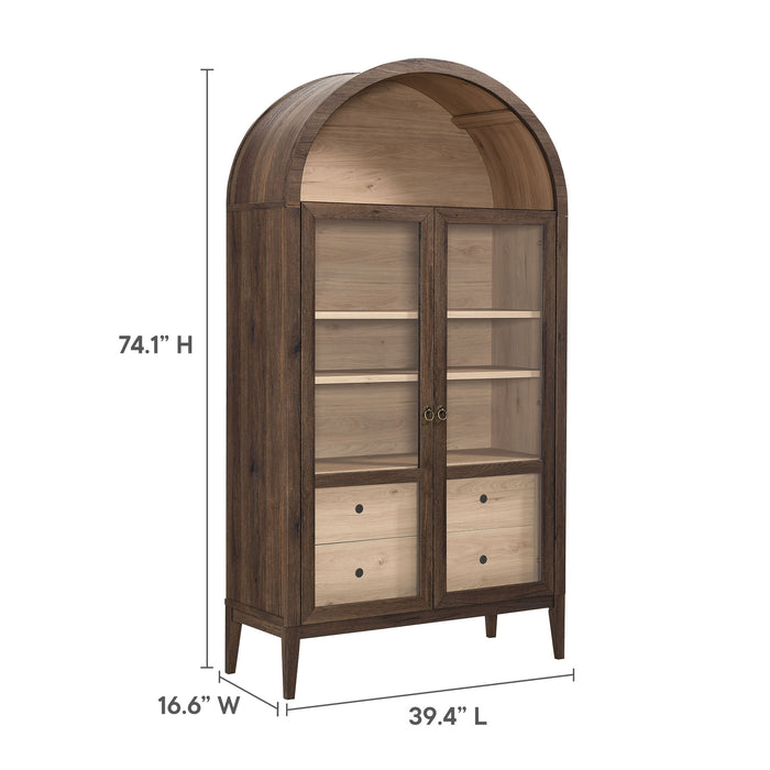 Nolan 74" Tall Wide Arched Storage Display Cabinet by Modway