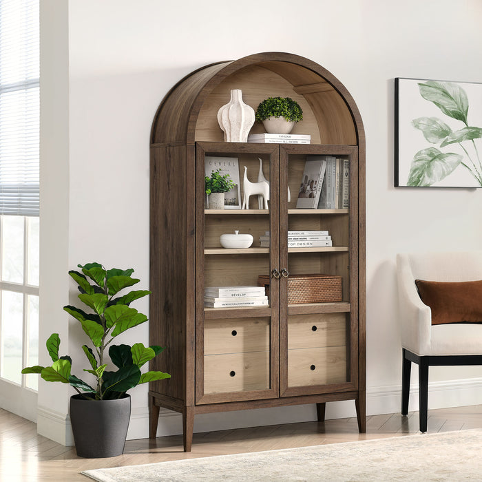 Nolan 74" Tall Wide Arched Storage Display Cabinet by Modway