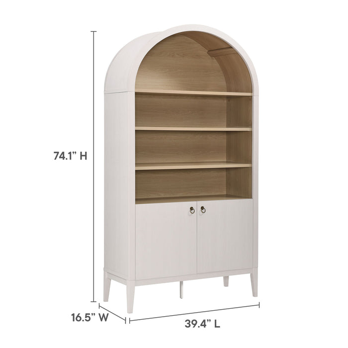 Nolan 74" Tall Wide Arched Storage Display Cabinet Bookshelf by Modway