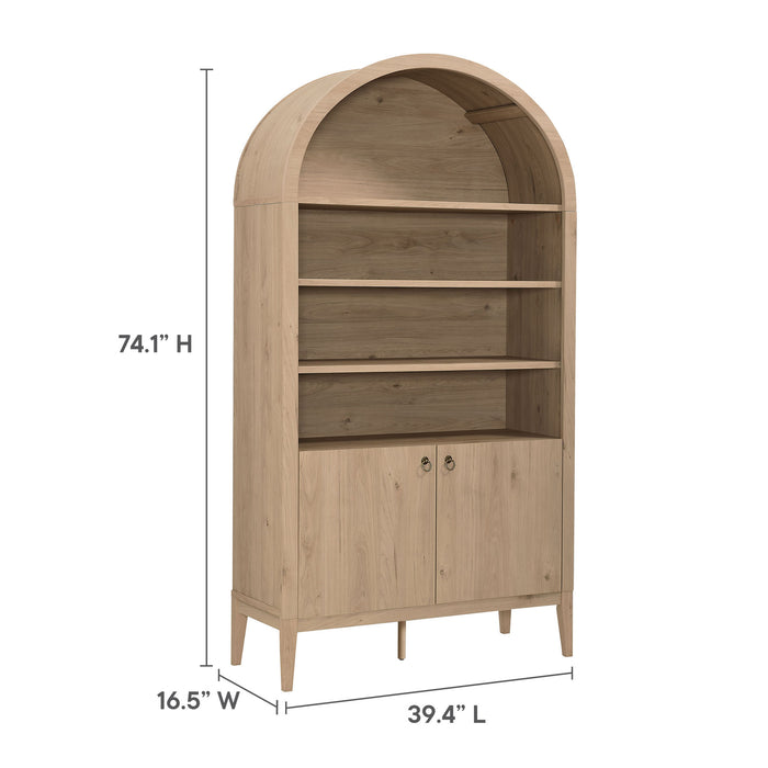 Nolan 74" Tall Wide Arched Storage Display Cabinet Bookshelf by Modway