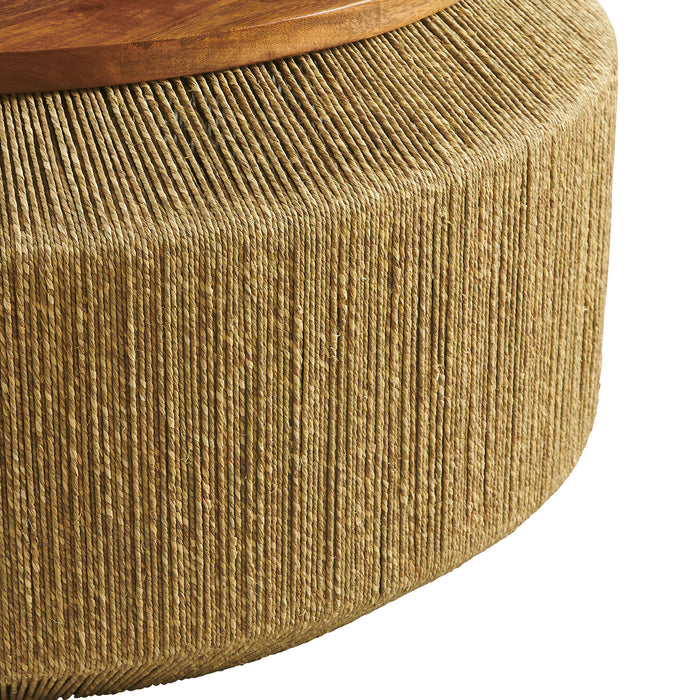 Maris Seagrass and Wood Coffee Table by Modway