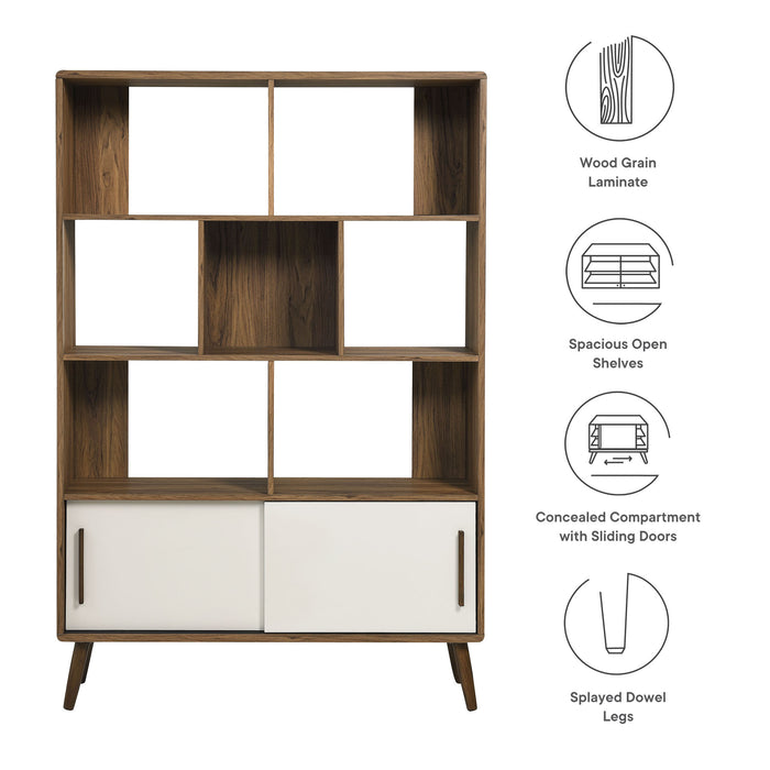 Transmit 45" Bookcase with Sliding Doors by Modway