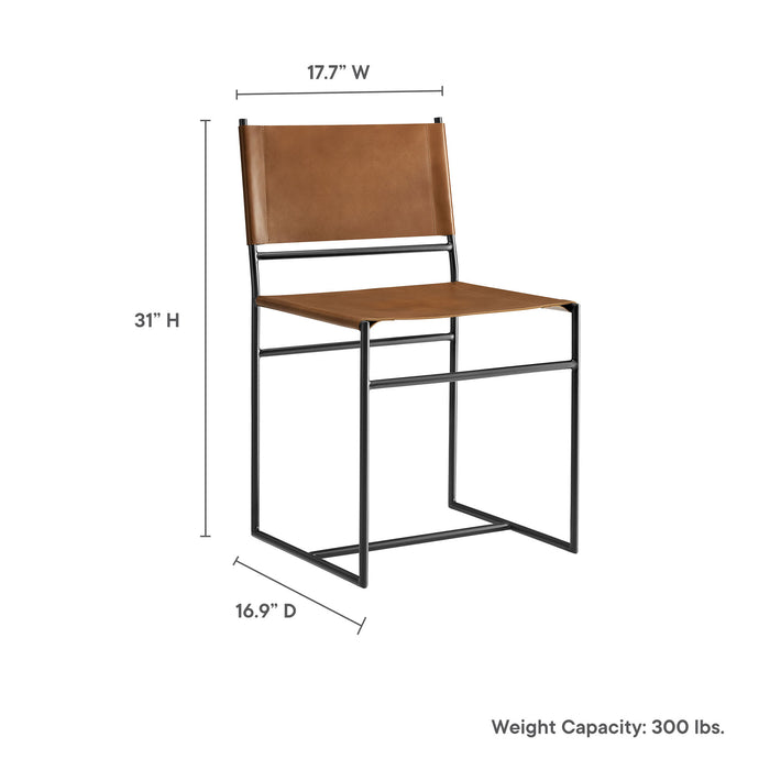 Thatcher Leather and Metal Dining Chair by Modway