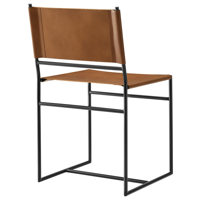 Thatcher Leather and Metal Dining Chair by Modway
