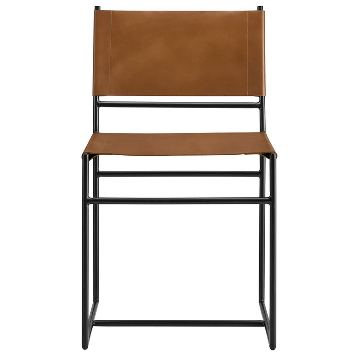 Thatcher Leather and Metal Dining Chair by Modway
