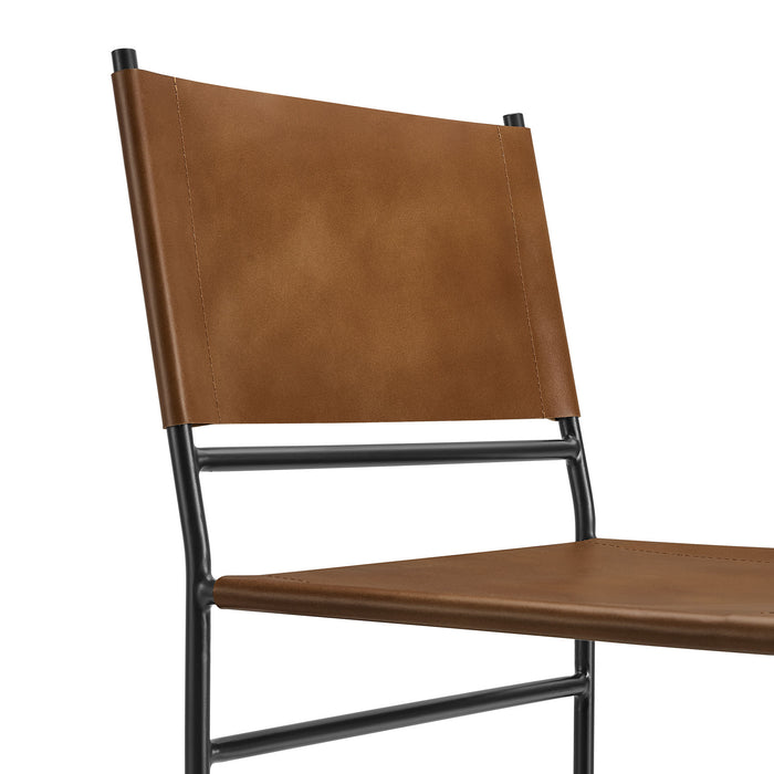Thatcher Leather and Metal Dining Chair by Modway