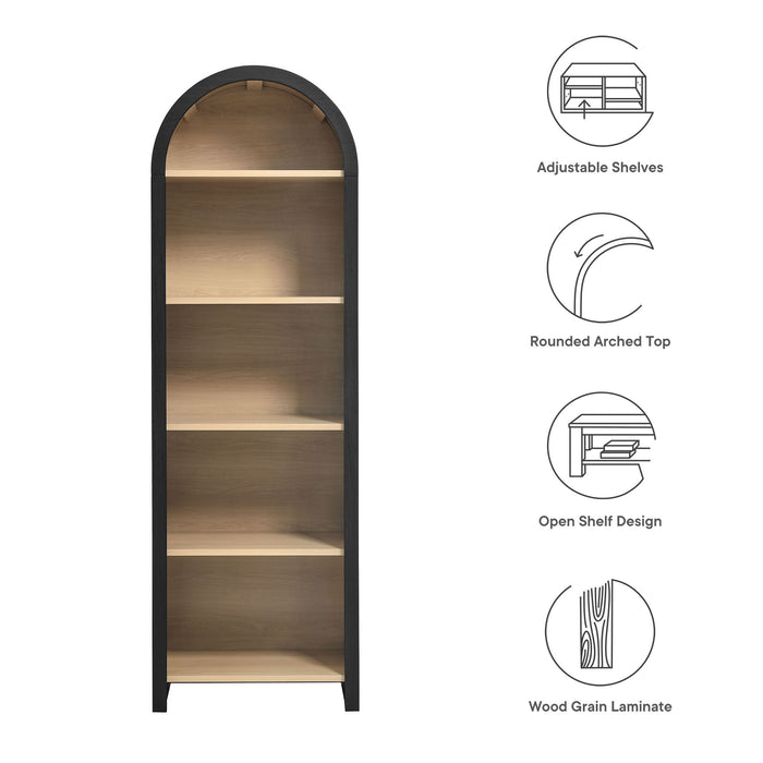 Evie Arched Narrow Bookcase Display Cabinet by Modway