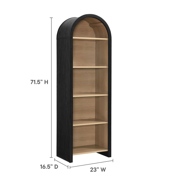 Evie Arched Narrow Bookcase Display Cabinet by Modway