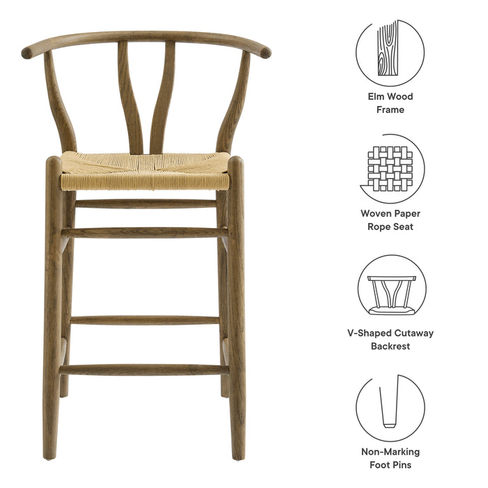 Amish Wood Counter Stool by Modway